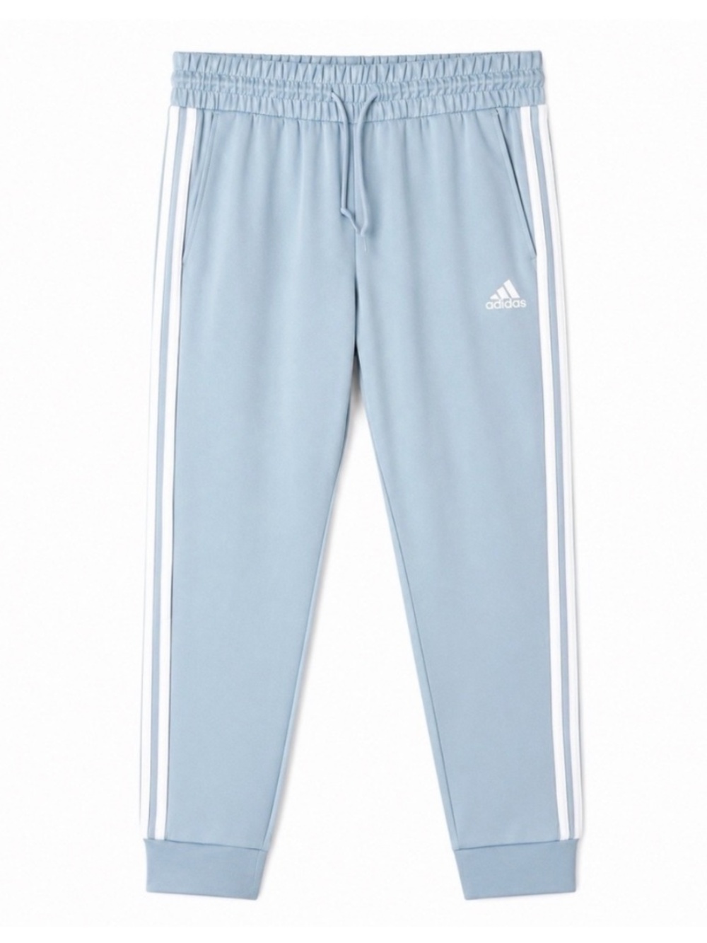 Adidas Women's Aeroready 3-Stripe Light Blue Joggers Sweatpants Large L - Picture 2 of 8